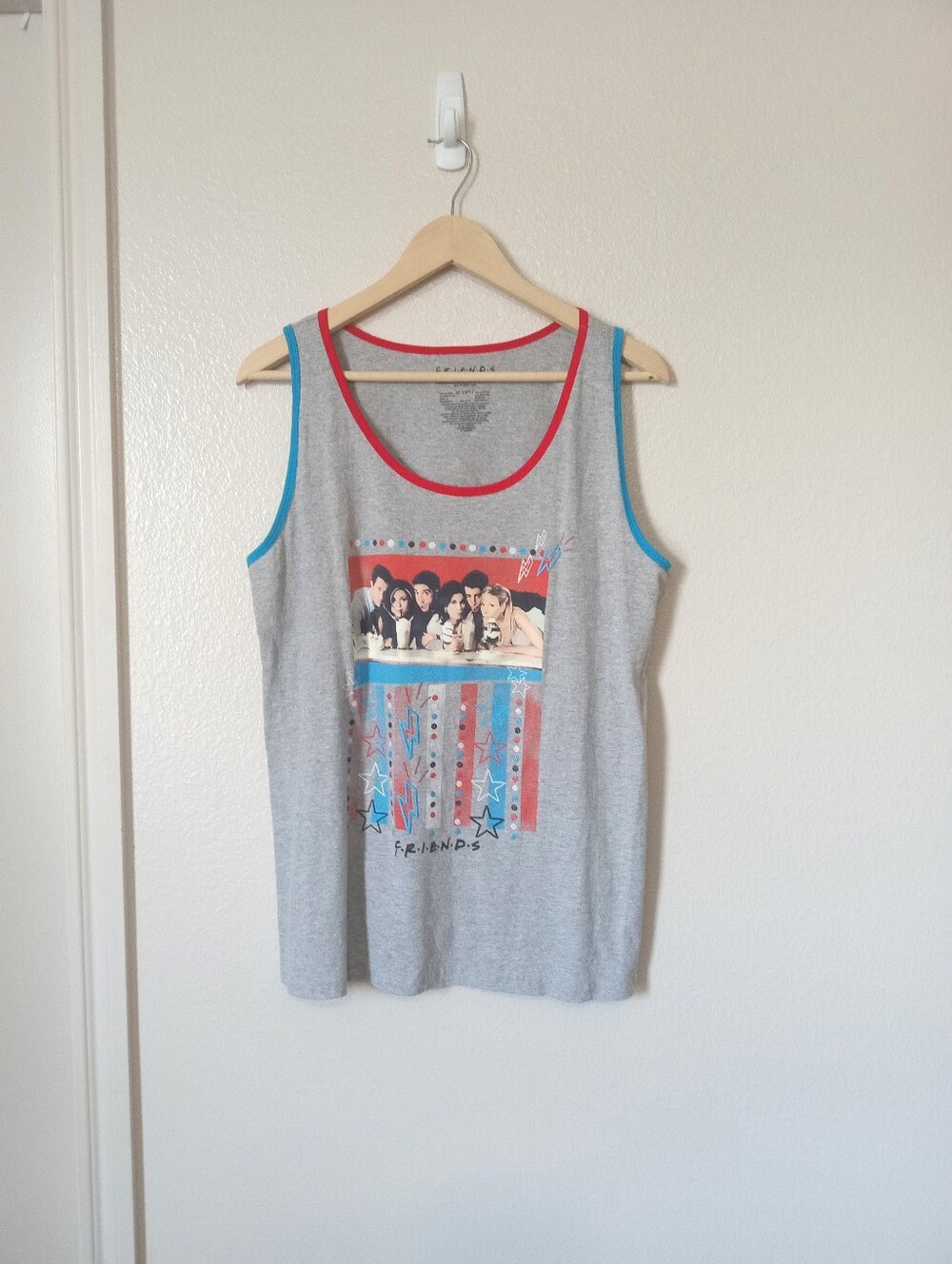Friends Stars & Lightning Bolt Gray Tank Top XL